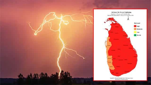 Advisory issued for severe lightning