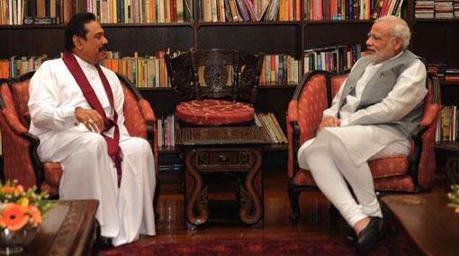 What did Mahinda Rajapaksa discuss with Indian PM Narendra Modi?