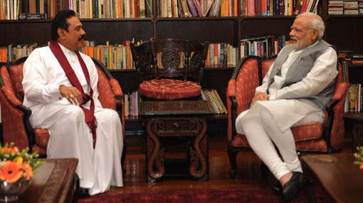 What did Mahinda Rajapaksa discuss with Indian PM Narendra Modi?