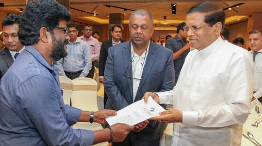President Sirisena presented with code of ethics for web journalists