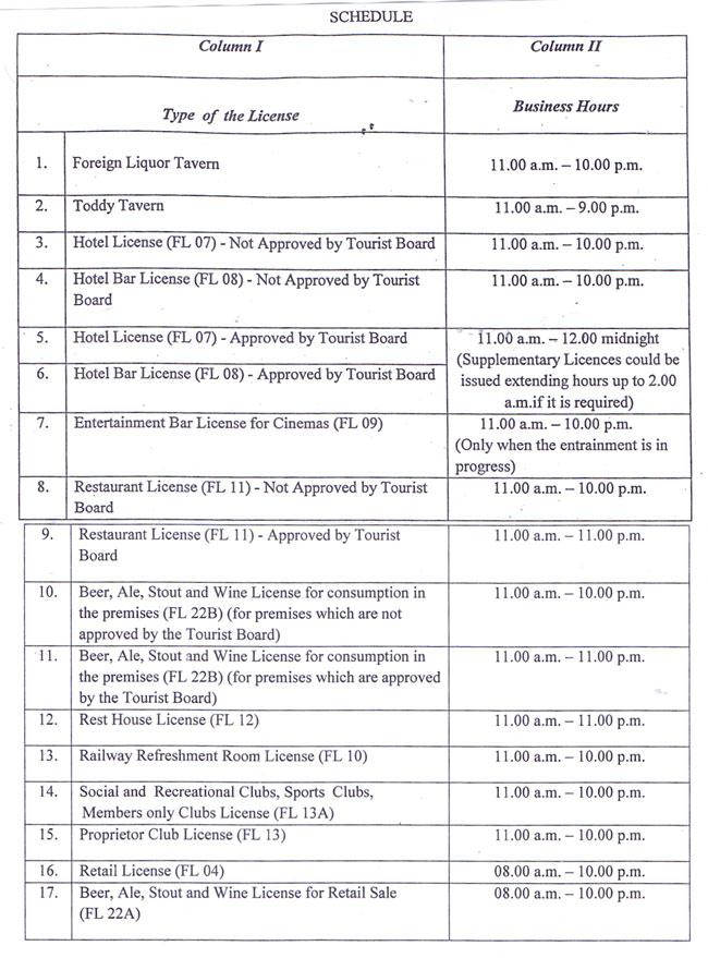 Business hours of licensed liquor shops revised