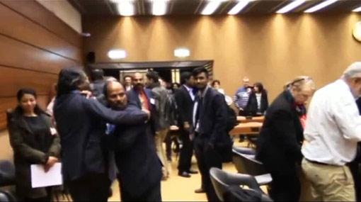 Nalaka Godahewa confronts Global Tamil Forum in Geneva