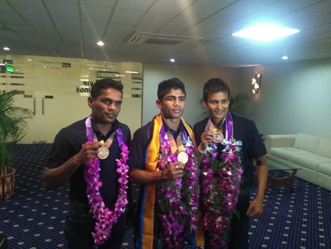 Sri Lankan medal winning boxers return