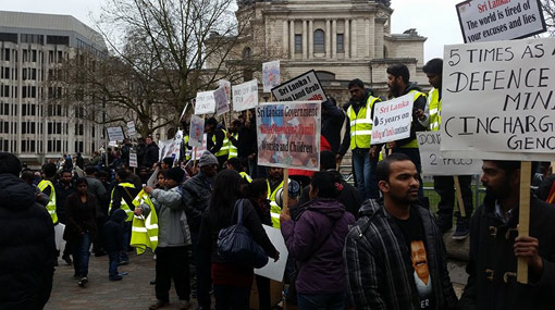 Pro-LTTE group protest against President in London