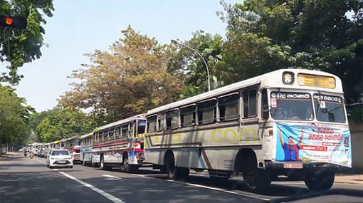 700 buses set off from Kurunegala for ’Jana Balaya’ rally