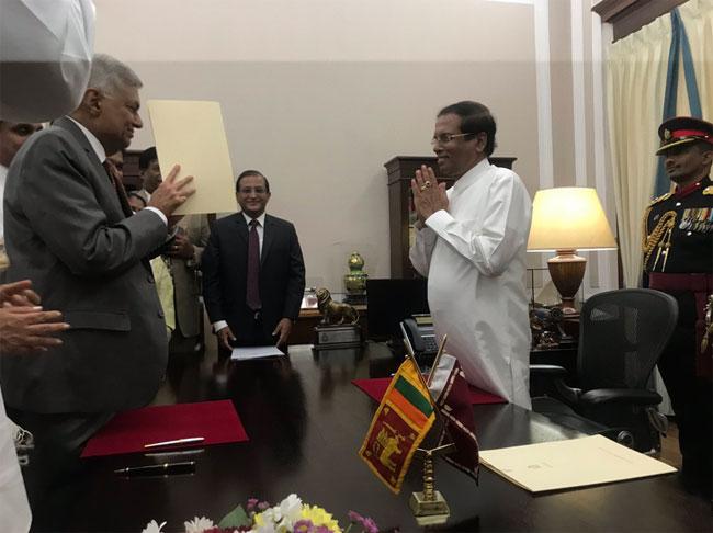 Ranil Wickremesinghe sworn in as Prime Minister