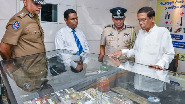 President visits PNB to inspect Lanka’s largest ever heroin haul