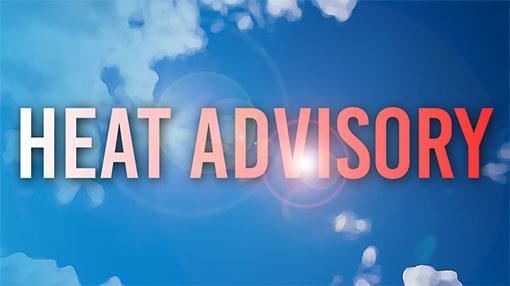 Heat index advisory for next three days