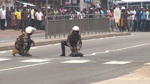 Controlled explosion of suspicious parcel at Kandana