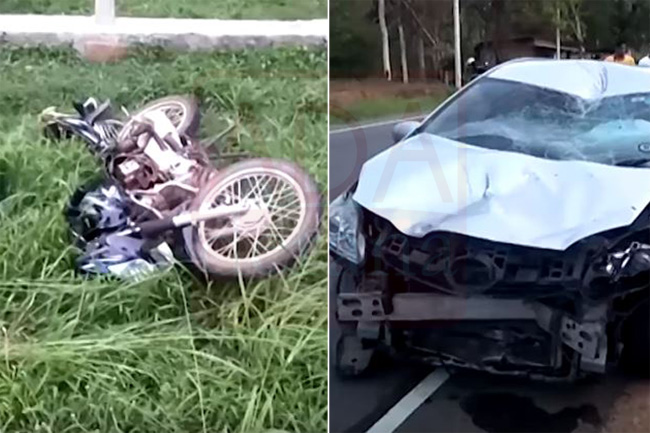 Motorcyclist critical in head-on collision involving car