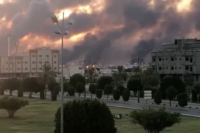 Saudi Arabia oil facilities ablaze after drone strikes