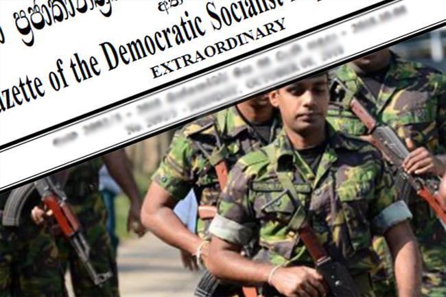 Gazette issued calling on armed forces to maintain public order