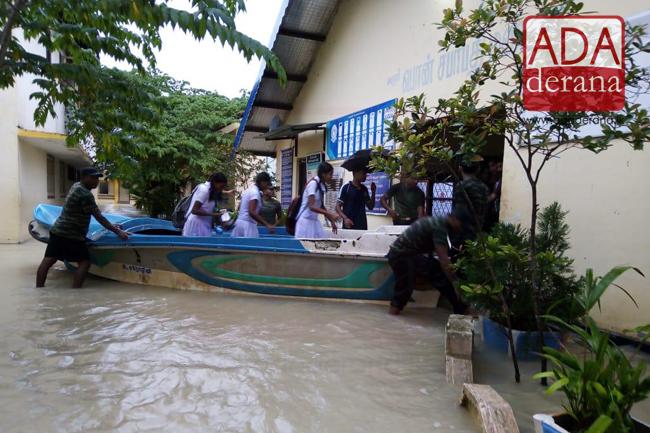 Exam centres in Kilinochchi inundated; Army to the aid of students
