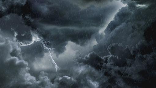 Warning for severe lightning and rain