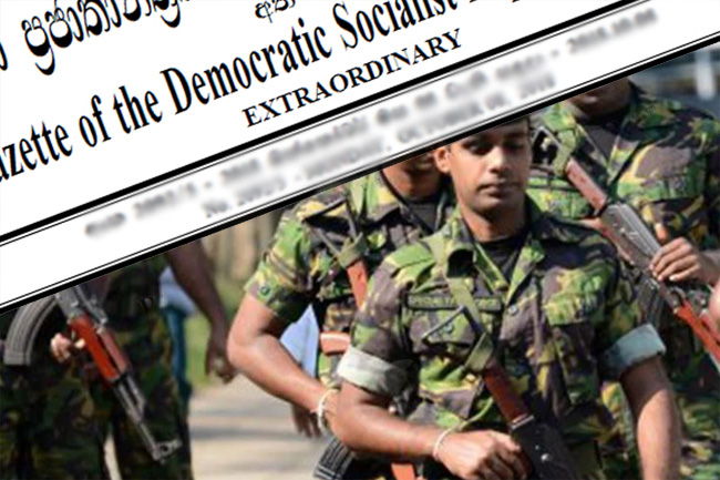 Extraordinary Gazette calling upon armed forces to maintain public order issued