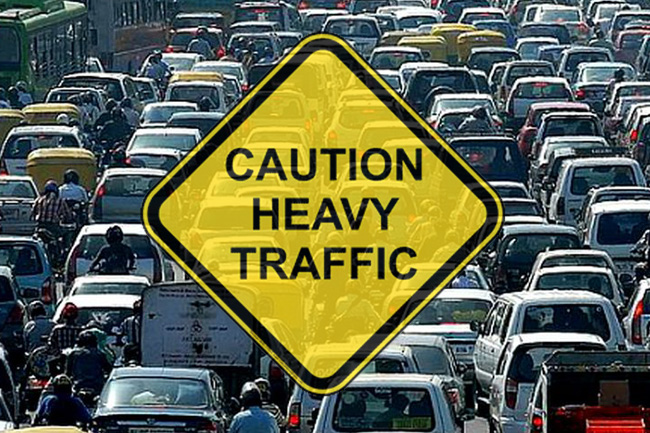 Heavy traffic at Technical Junction due to protest