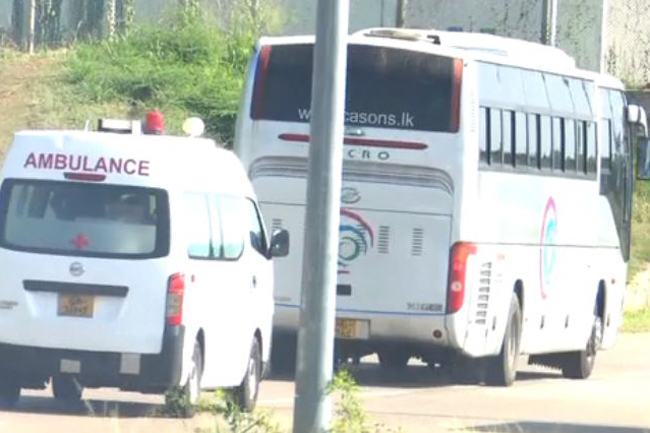 Students evacuated from Wuhan arrive at Diyatalawa Camp’s quarantine facility