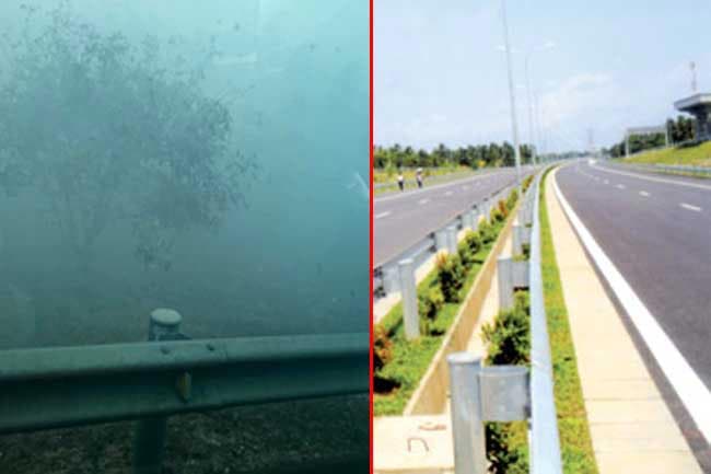 Katunayake highway closed off due to spreading smoke