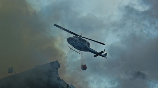 SLAF deploys helicopter to help douse fire in Seeduwa