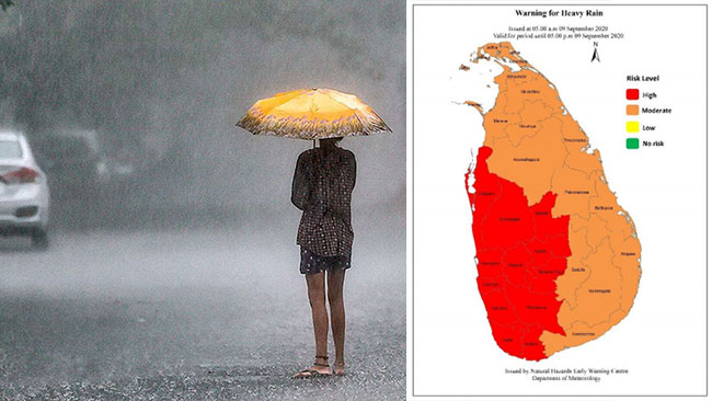 Heavy rainfall to continue in “high risk” districts - Met. Dept.