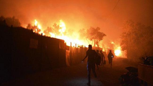 Fire in Greece’s largest refugee camp forces thousands to evacuate