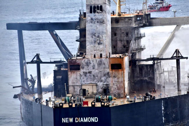 Samples of all fuels aboard ‘MT New Diamond’ collected today