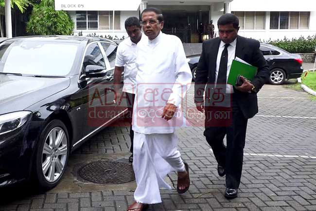 Maithripala arrives at PCoI for fifth day