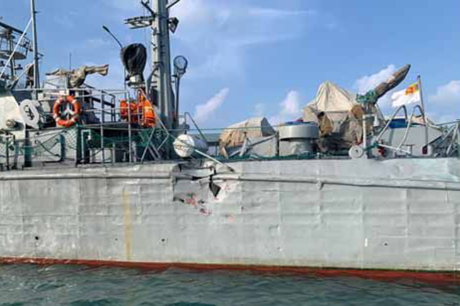 Naval operation to locate Indian fishermen on sunken poaching vessel in Lankan waters