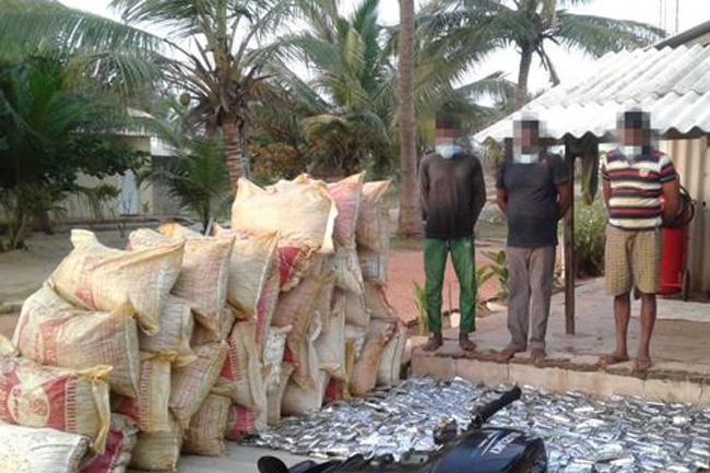 Three nabbed with smuggled in dried turmeric & glyphosate consignment