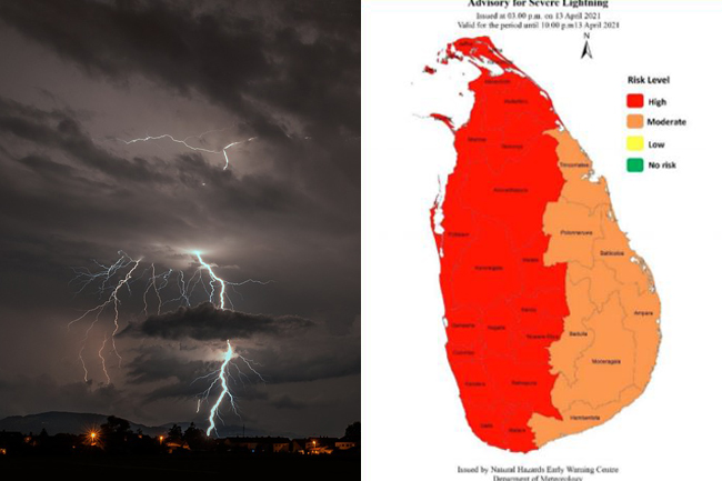 Advisory issued for thundershowers accompanied by severe lightning