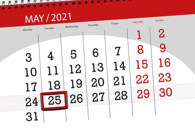 May 24, 25 declared special government holidays