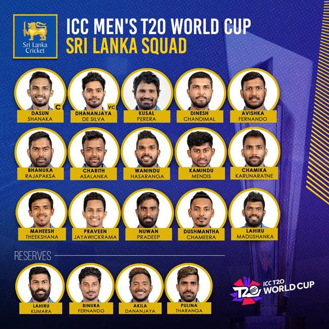 SLC announces 15-member squad for T20 World Cup