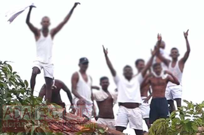 Welikada Prison inmates protest on rooftop