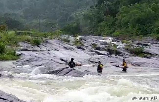 Fisherman swept away by strong currents in Kotmale rescued