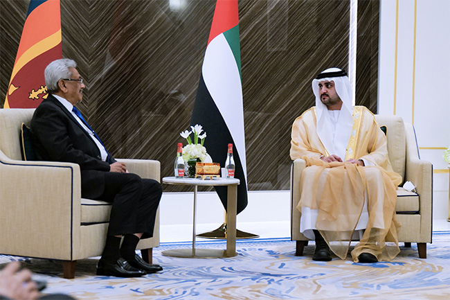 President Rajapaksa meets UAE Prime Minister and Finance Minister