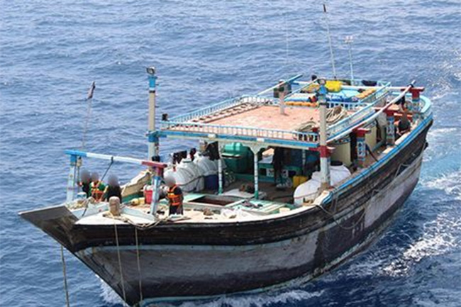 Foreign vessel carrying large volume of drugs intercepted in southern seas