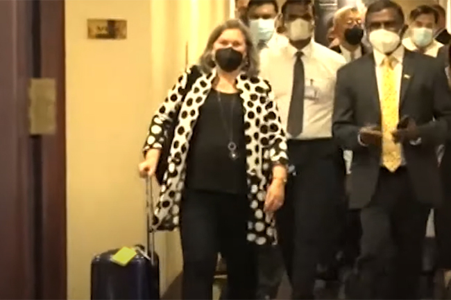 US Under Secretary Victoria Nuland arrives in Sri Lanka