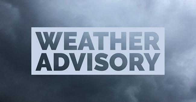 Weather advisory for heavy rain