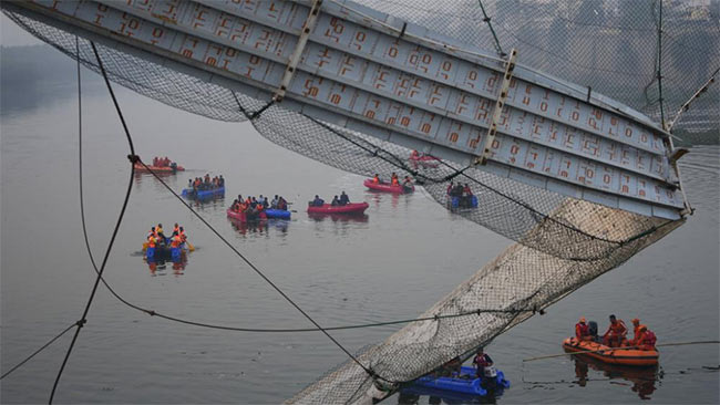 India’s Gujarat state calls off search after fatal bridge collapse