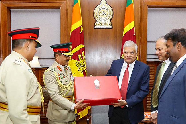 President receives ‘attaché case’ of international standards from SL Army