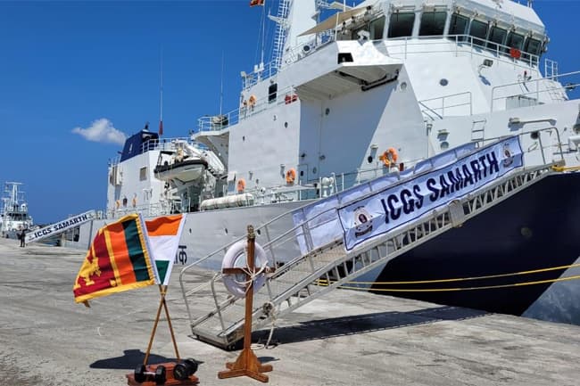 ‘Samarth’ and ‘Abhinav’: Two Indian Coast Guard Ships reach Sri Lanka