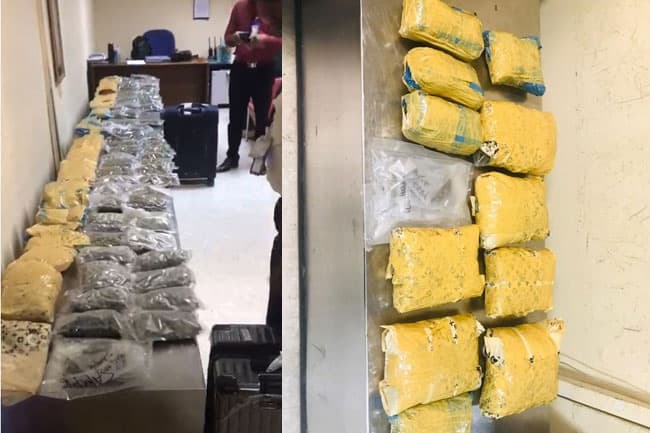 Two Sri Lankans nabbed with ‘Kush’ worth over Rs. 60M at BIA