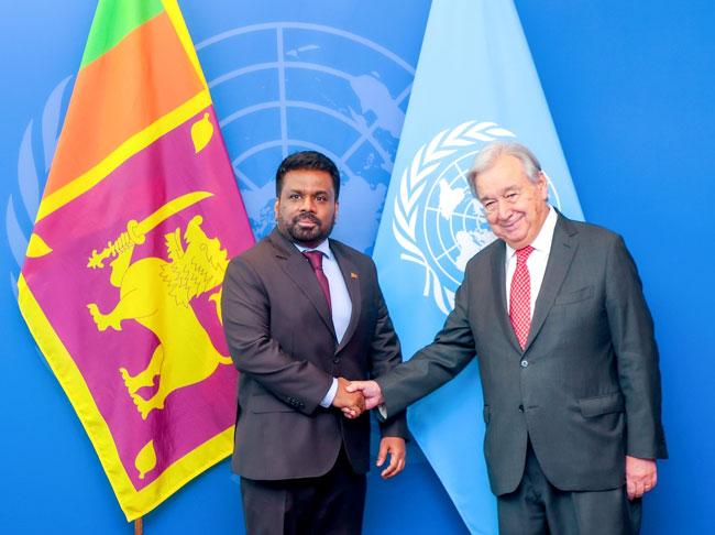 President Dissanayake meets UN Secretary-General António Gutierrez