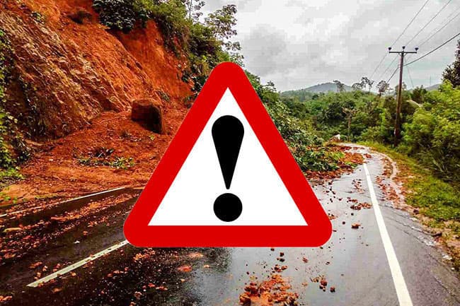 Landslide warnings issued to residents of seven districts