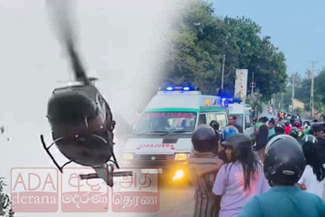 Crew members aboard crashed helicopter rescued and admitted to hospital