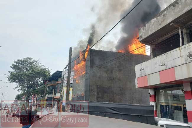 Fire at Thihariya three-storey building brought under control