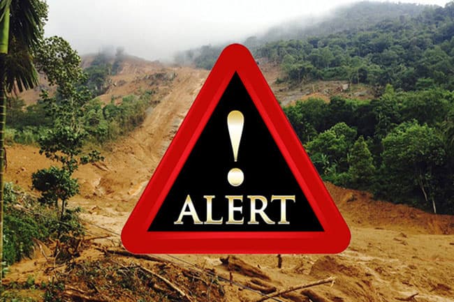 Landslide evacuation warning issued to several areas in two districts