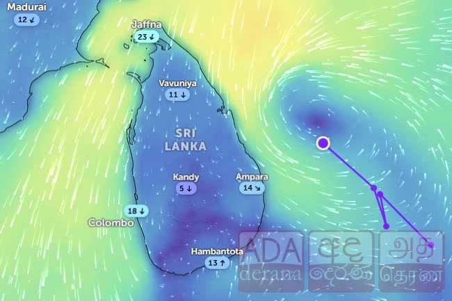 Deep depression in Bay of Bengal to cross Sri Lanka tomorrow – Met Dept.