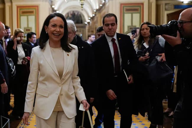 Venezuelan opposition leader Machado says she presented Nobel medal to Trump