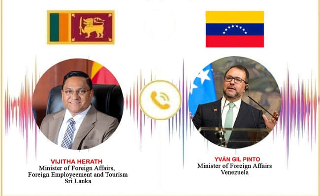 FM Vijitha Herath speaks with Venezuelan counterpart in phone call